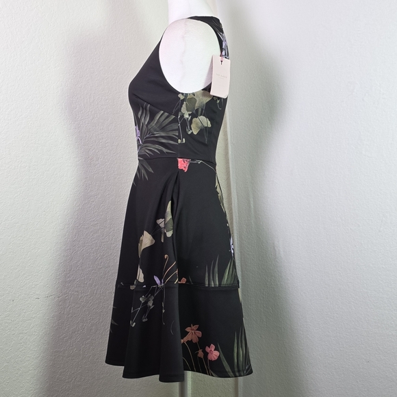 Ted Baker London Highland V Neck Skater Dress Sz 4 - Picture 3 of 13